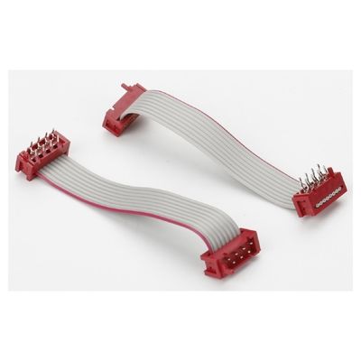 PVC Polyester 28AWG Cáp phẳng 1.27mm Micro Connector 8 pin IDC Cáp