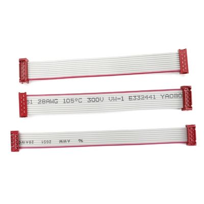 PVC Polyester 28AWG Cáp phẳng 1.27mm Micro Connector 8 pin IDC Cáp