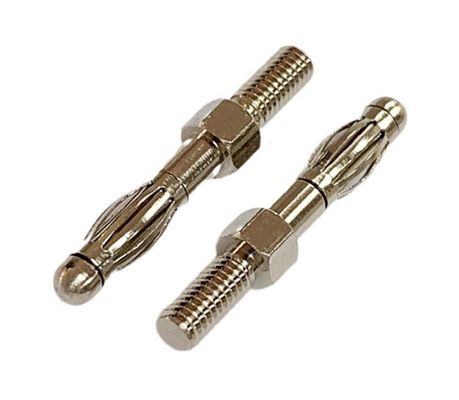 Đảm bảo kích thước tùy chỉnh 4mm đàn ông Banan Plug Connector với vàng và sợi vải tròn