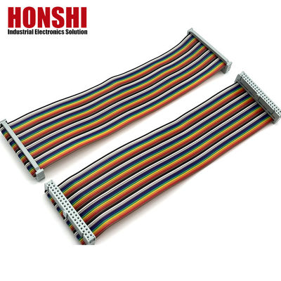 2.54mm IDC đến IDC Cáp điện phẳng 40 pin Cáp ruy băng đa màu cho ô tô