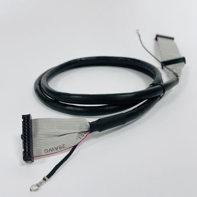 Xe ô tô IDC Cáp ruy băng phẳng 2.54mm Pitch Insulation Material PVC Polyester