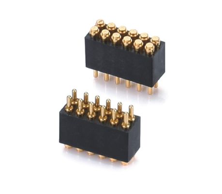 1.27mm H3.8mm Pogo Pin Connector đồng C6801 vật liệu 12 pin Connector với độ chính xác