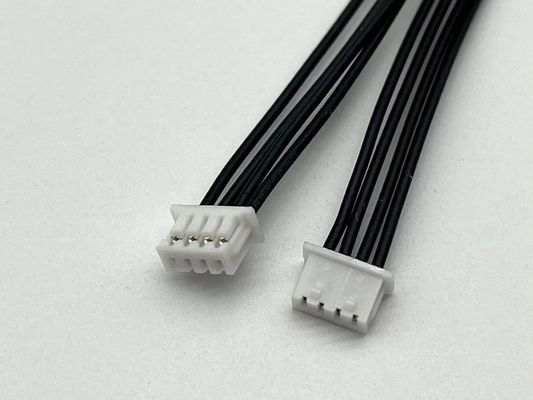 2.54mm Pitch 4 Pin Dupont Cable Assembly UL1007 24awg Đen Đường tùy chỉnh