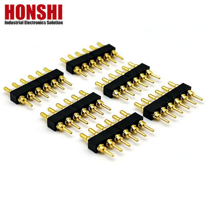 Phụ nữ Pogo Pin Connector 6P vàng bọc H2.5 Dip Type Đồng liên lạc cho PCB điện cao