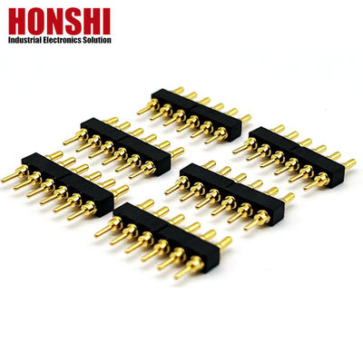 Phụ nữ Pogo Pin Connector 6P vàng bọc H2.5 Dip Type Đồng liên lạc cho PCB điện cao
