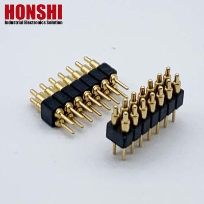 Phụ nữ Pogo Pin Connector 6P vàng bọc H2.5 Dip Type Đồng liên lạc cho PCB điện cao