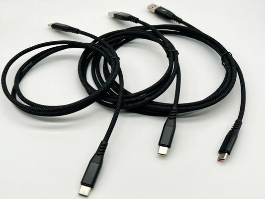 Đen UL2725 cáp USB loại C USB 2.0 một đầu nối nam với mạ vàng
