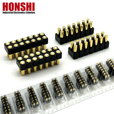 2.54mm High Current Pogo Pin Connector nữ 2x7P vàng bọc H2.5 SMT loại cho PCB