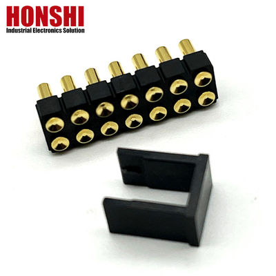 2.54mm High Current Pogo Pin Connector nữ 2x7P vàng bọc H2.5 SMT loại cho PCB