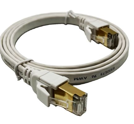 Cáp Ethernet màu trắng 1m Cat8 tùy chỉnh cho kết nối mạng Rj45 Connector Lan Cable