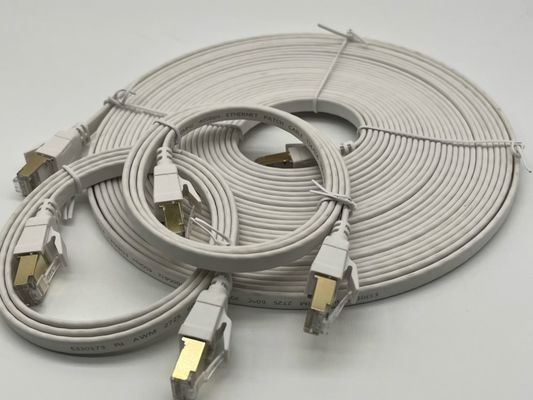 Cáp Ethernet màu trắng 1m Cat8 tùy chỉnh cho kết nối mạng Rj45 Connector Lan Cable
