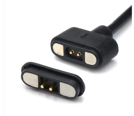 Dòng điện cao 3.0a Cáp sạc USB 2 pin Bộ điều hợp điện xoay vòng Pogo Pin từ tính