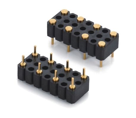 Custom 5.08mm Pitch Pogo Pin Connector Nam 8 Pin 4.0mm Ba hàng giàn