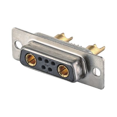 2 - 64 Pin Power D Sub Male Connector 3W3 Đen / xanh Solder Type Dip Brass
