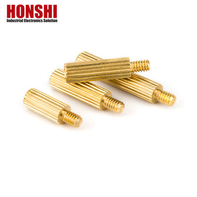 Đàn ông đồng spacer studs với Metric Thread nội bộ bên ngoài Knurled Standoff tùy chỉnh