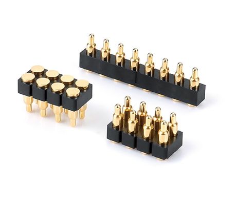 2.54mm Pitch Pogo Pin Connector Spring 8pin H1.5mm SMT Type Gói đồng mạ vàng
