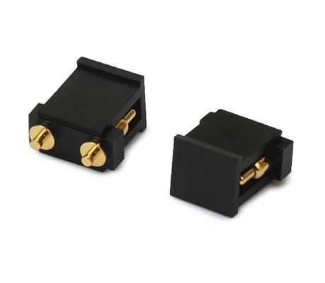 DC12V Pogo Pin Connector 2.54mm 2pin Nam với Cap Pogopin Đơn hàng góc phải Dip