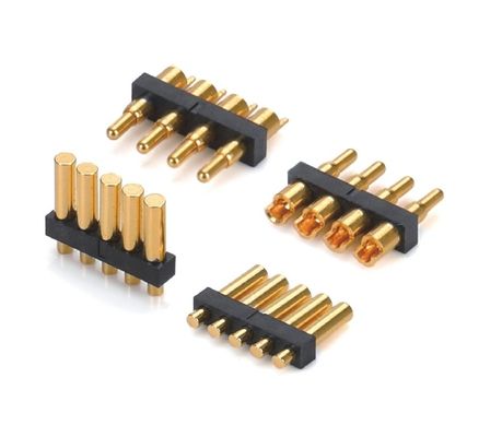 DC12V Pogo Pin Connector 2.54mm 2pin Nam với Cap Pogopin Đơn hàng góc phải Dip