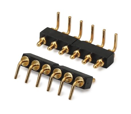 2,54mm Pitch Nam 5 chân Đầu nối PCB Đầu nối pin Pogo được tải bằng lò xo Loại nhúng