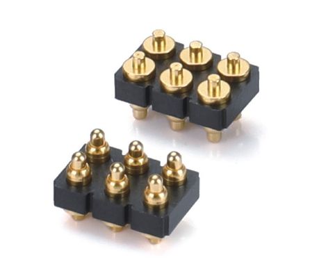 2.54mm H3.5mm 12pin Đàn ông Pogo pin kết nối hai hàng màu đen nhựa thẳng dip pcb