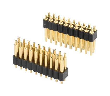 2.54mm 10 Pin Double Row Customize Pogo Pin Connector vàng bọc SMT