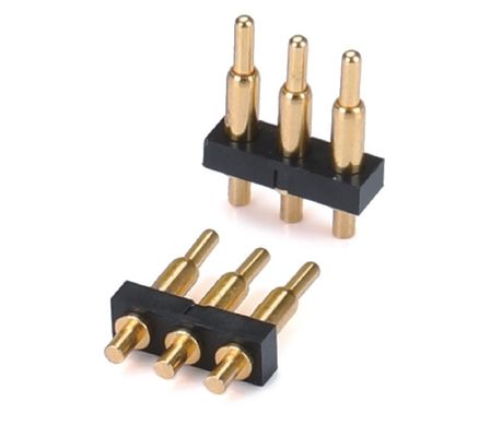Đường đơn 3pin 1.5mm Dip loại vàng bọc đồng Pogo pin kết nối 2.54mm pitch
