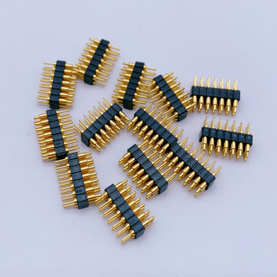 Tùy chỉnh 2.0mm Pitch Brass Pogo Pin 2row 14Pin Spring Loaded Connectors Nam giới