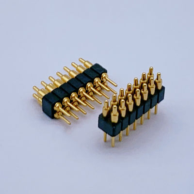 Tùy chỉnh 2.0mm Pitch Brass Pogo Pin 2row 14Pin Spring Loaded Connectors Nam giới