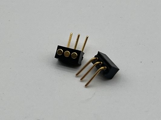 1.27mm 3pin góc phải loại đắm đồng xuôi nạp từ tính Pogo Pin Connector