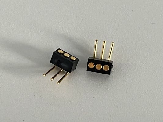 1.27mm 3pin góc phải loại đắm đồng xuôi nạp từ tính Pogo Pin Connector