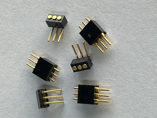 1.27mm 3pin góc phải loại đắm đồng xuôi nạp từ tính Pogo Pin Connector