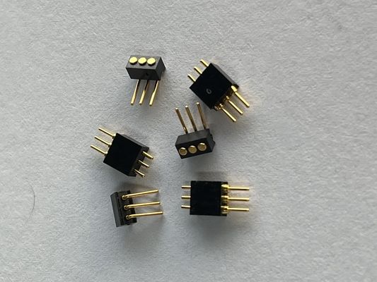 1.27mm 3pin góc phải loại đắm đồng xuôi nạp từ tính Pogo Pin Connector