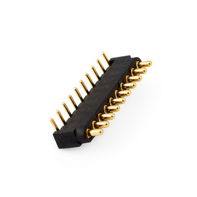 Cao độ 2,54mm 10pin Góc phải Nam Đồng thau được nạp từ tính Đầu nối pin Pogo từ tính