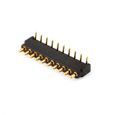 Cao độ 2,54mm 10pin Góc phải Nam Đồng thau được nạp từ tính Đầu nối pin Pogo từ tính