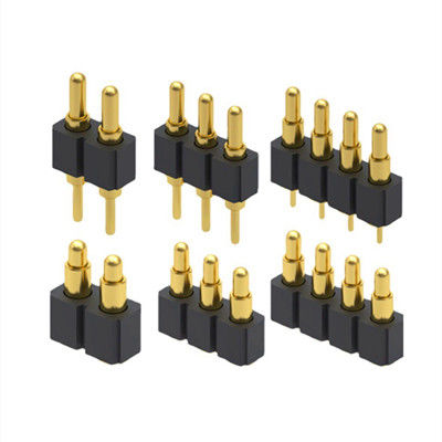 Cao độ 2,54mm 10pin Góc phải Nam Đồng thau được nạp từ tính Đầu nối pin Pogo từ tính