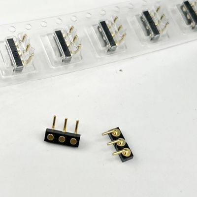 3p 2.54mm Vòng phun bóng phụ nữ có dây chuyền nối chân Pogo từ tính