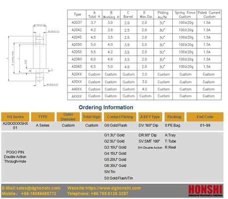 PCB loại hai dây chuyền Pogo pin điện với 10000 vòng đời