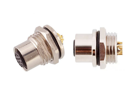 M12 Series Circular Wire Connector Socket 12 pin Đẹp màn hình vít phía sau