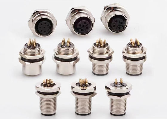 M12 Series Circular Wire Connector Socket 12 pin Đẹp màn hình vít phía sau