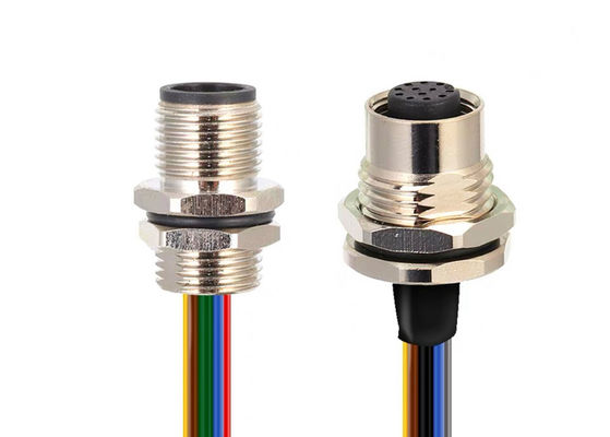 M12 Series Circular Wire Connector Socket 12 pin Đẹp màn hình vít phía sau