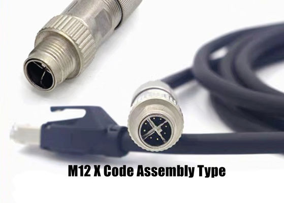 M12 X Code Connector Ethernet 8 Pin Male Female Plug Connector Bộ vít