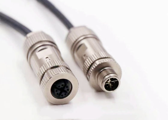 Đồng kẽm vỏ dây tròn kết nối M12 8 pin Male Ethernet kết nối bộ