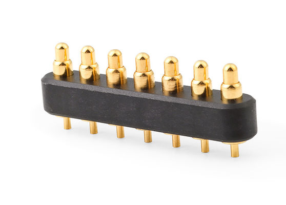 Điện tử 7pin Spring Loaded Connector Với 2.54mm Pitch Pogo Pin Connector