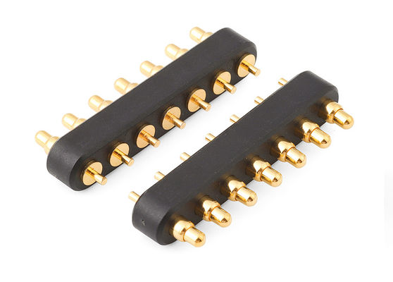 Điện tử 7pin Spring Loaded Connector Với 2.54mm Pitch Pogo Pin Connector