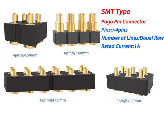 6pin nữ Pogo Pin kết nối và nối liên lạc mùa xuân cho Smd PCB tùy chỉnh