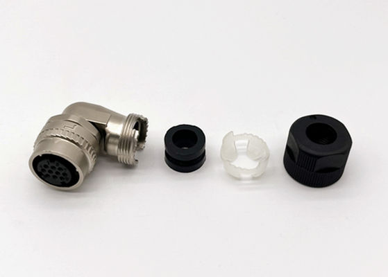 Một cảm ứng khóa CM10 kết nối tròn 2 pin 10 pin góc phải Crimp dây cắm