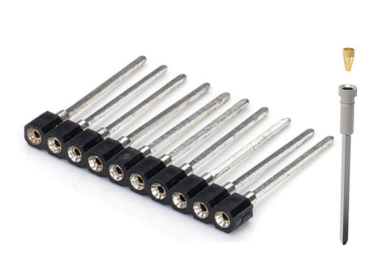 2.0mm Máy tròn phụ nữ Pin đầu đầu nối PCB hai hàng H2.8mm 7.4mm