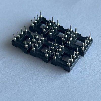 2.54mm 8 Pin IC Socket Connector nữ thẳng Pin Header PBT vật liệu cách nhiệt Đen
