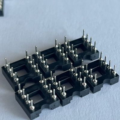 2.54mm 8 Pin IC Socket Connector nữ thẳng Pin Header PBT vật liệu cách nhiệt Đen
