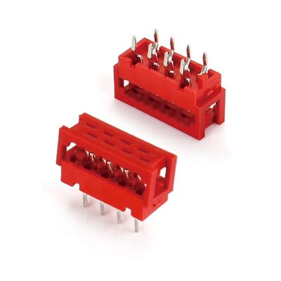 2.54mm Pitch IDC Plug PCB Connector thẳng TYPE Micro Match Cáp đỏ Cáp nam